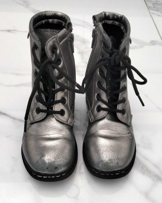 Buty botki sztyblety Kappa 31 srebrne