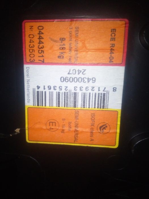 Fotelik samochodowy ISOFIX