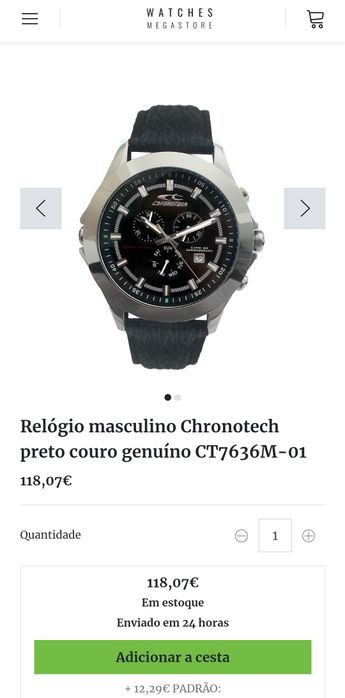 Relogio"Chronotech"¤41mm,a novo! Tela dupla