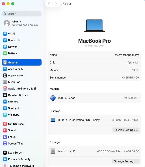 MacBook PRO 14 M4 10 CPU/ 10 GPU/ 16 RAM/ 512 Space MW2U3