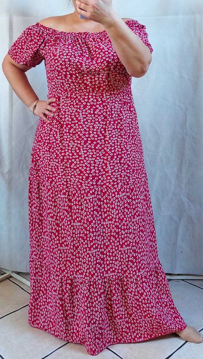 Nowa sukienka maxi hiszpanka 100% Wiskoza 44/46 kwiaty