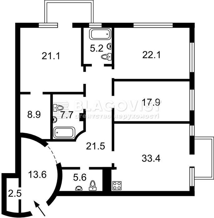 Багатокімнатна квартира за адресою вул. Іллєнка Юрія (площа 161 м²) - Atlanta.ua - фото 21