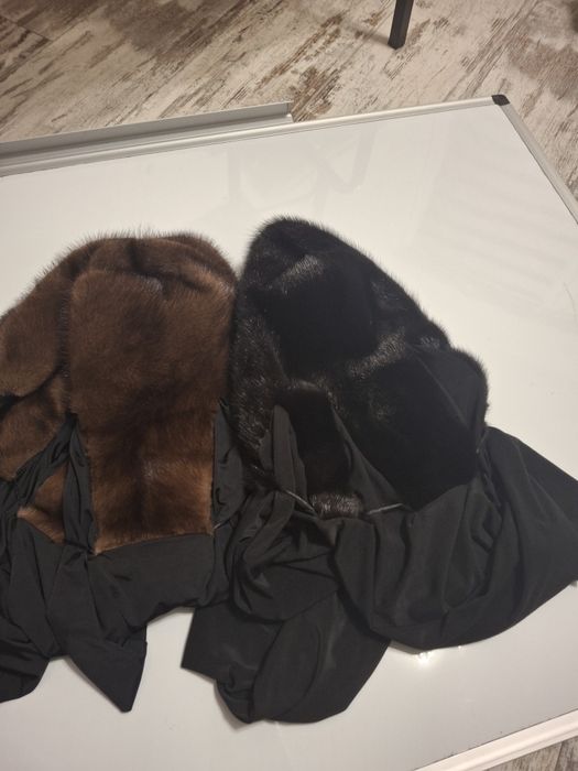 Капор-косинка норковий сірий