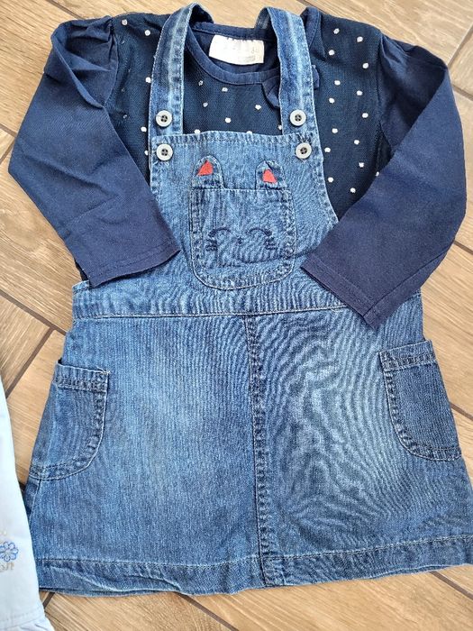 Zestaw spódniczki ogrodniczki r 80