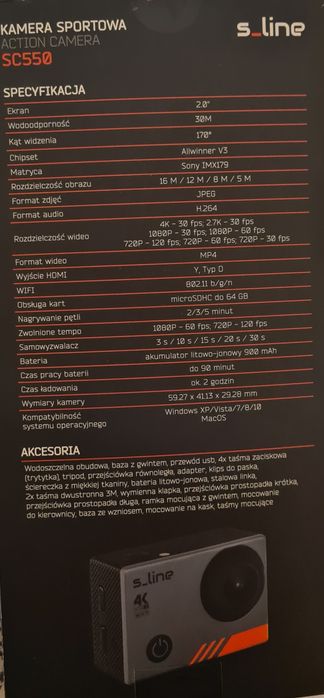 Kamerka sportowa s_line sc550