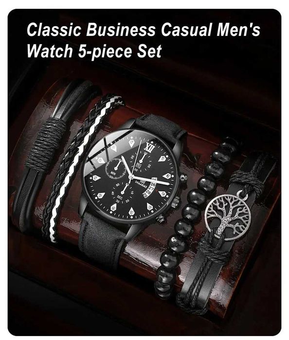 conjunto de relogio+4 pulseiras