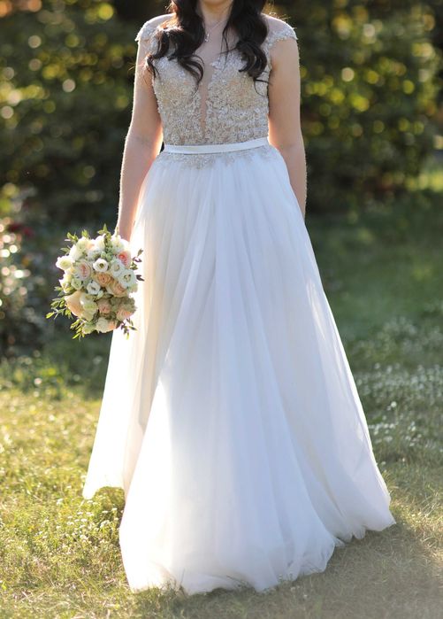 Свадебное платье/А-силует/Айвори