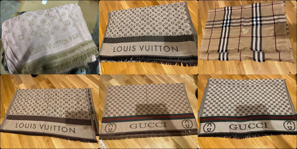 Szalik dwustronny Louis Vuitton Szal Gucci Burberry Chusta
