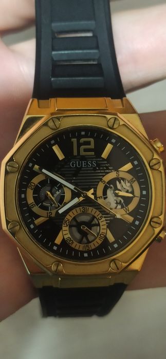 Męski zegarek GUESS Gold/Black Multi – Stan Bardzo Dobry, Okazja!