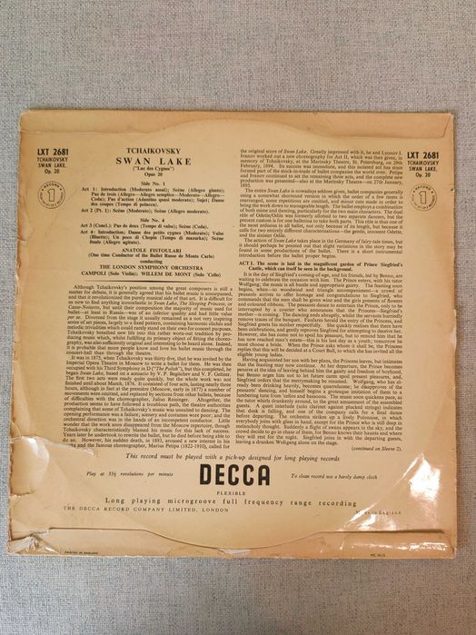 Vinil LP Duplo de Tchaikovsky "Swan Lake, Opus 20"