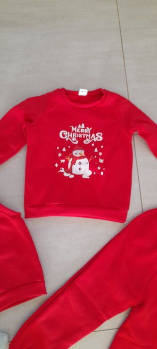 Nowy dres bluza spodnie bezrękawnik 4-5, 104-110 święta bałwan sesja