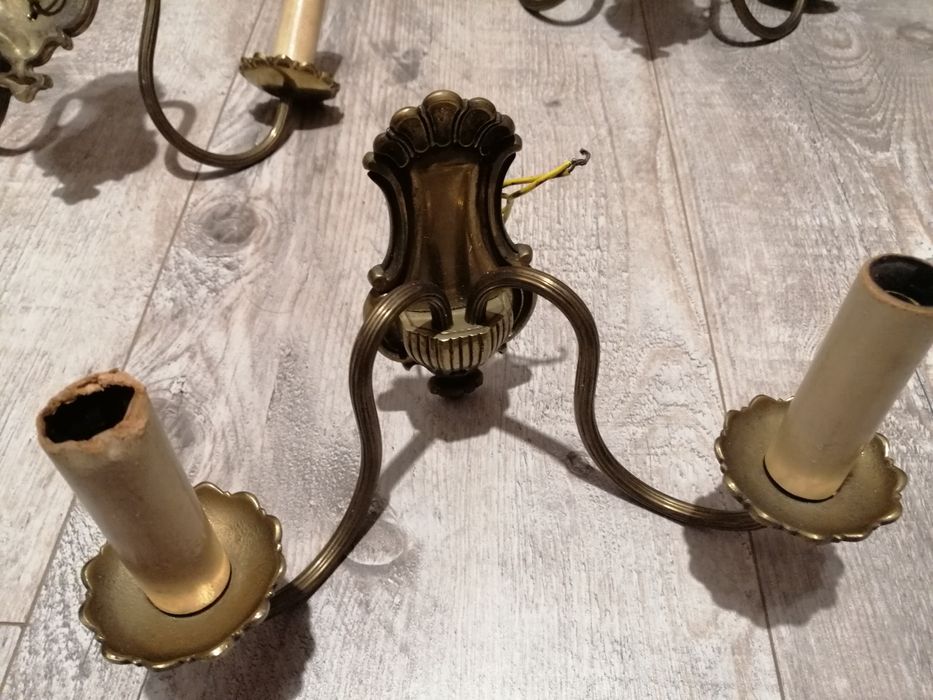 Kinkiety mosiężne, Vintage, 4 szt. vintage