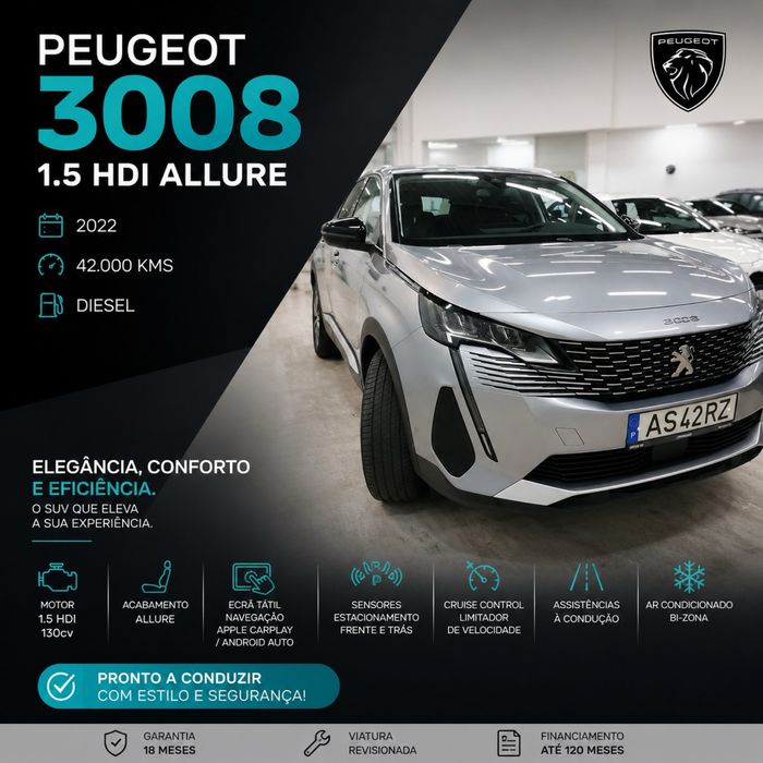 Peugeot 3008 Allure Diesel 2022 - 43000kms