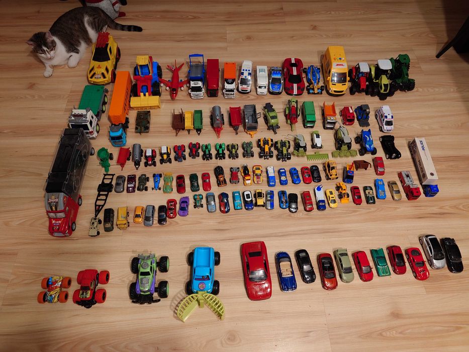 Zestaw 111 samochodzików, rysoraki duże i małe