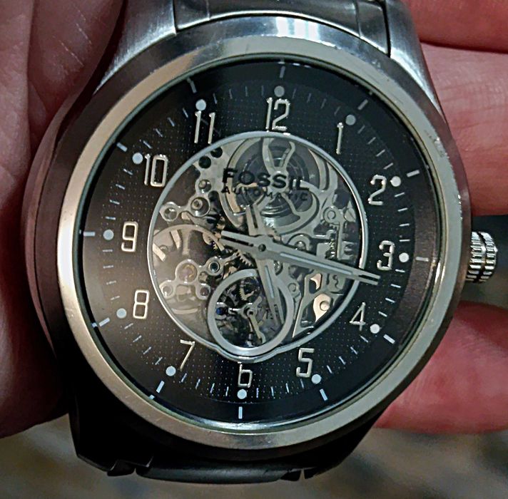 Men's Fossil Automatic Watch with Skeleton Black Dial (Model: ME3007)