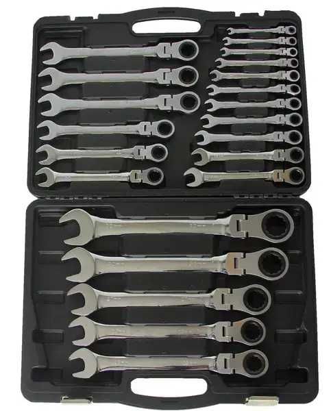 Набір ріжково-накидних ключів із тріскачкою Falon-Tech 22 шт 6-32 мм