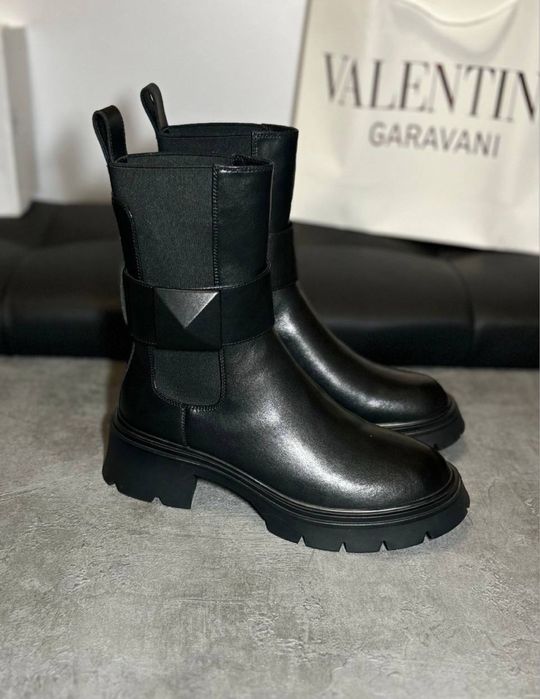 Черевики ботинки челсі натуральна шкіра утеплені ботінки сапоги бренд