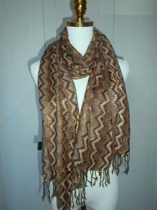 Matalan Szal apaszka złota nitka wiskoza  45 x 180 cm #52