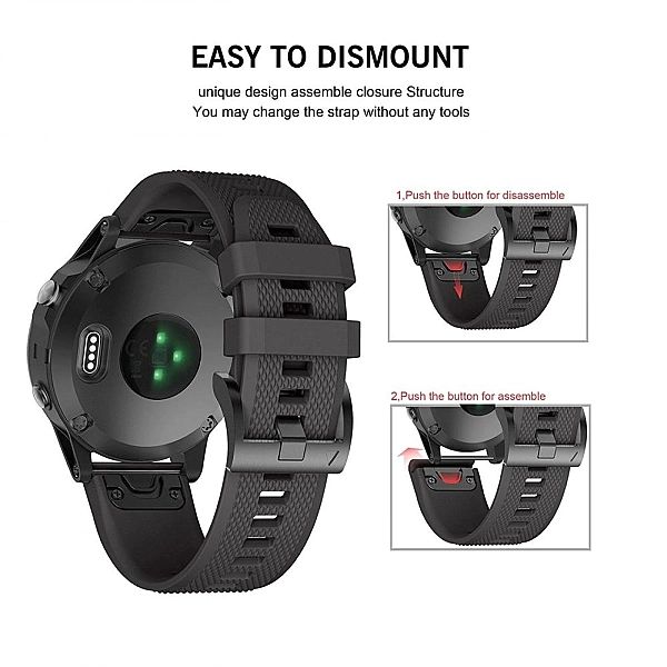 Pasek Smooth do Garmin Fenix 3 / 5X / 3HR / 5X PLUS / 6X / 6X Pro / 7X