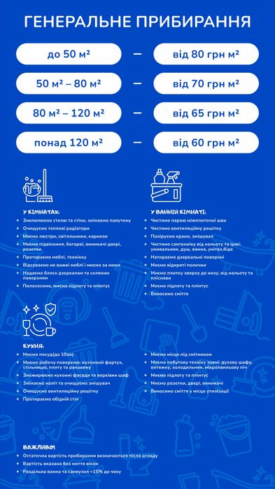 Прибирання квартир, офісів та будинків