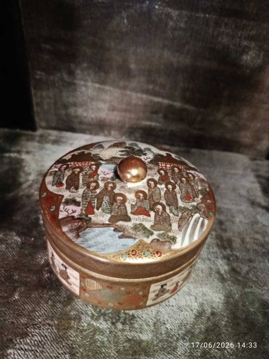 Caixa Cerâmica Satsuma Meiji 9,4 cm