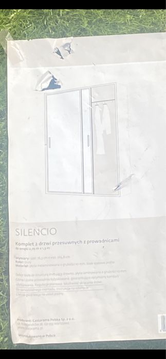 2 szt Drzwi przesuwne + prowadnice komplet