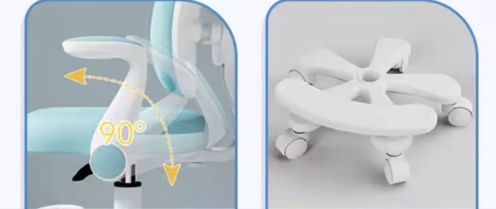 Ergonomiczne regulowane krzesło do biurka dla dzieci błękitny