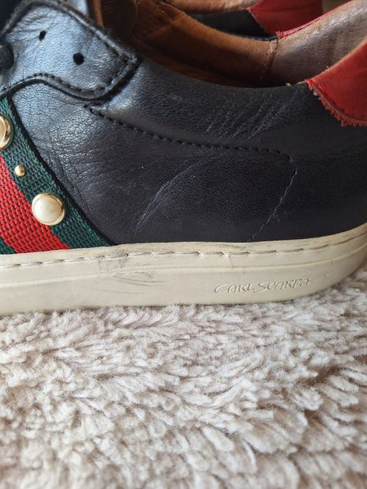 Czarne buty sneakersy Carl Scarpa skórzane trampki 41