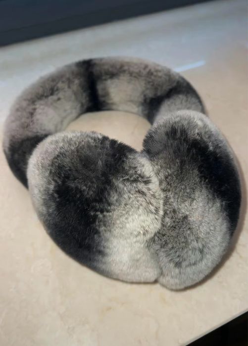 теплые шерстяные наушники,шиншилла