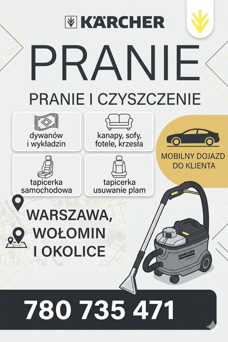 Pranie tapicerki meblowej i samochodowej | Kärcher | Dojazd