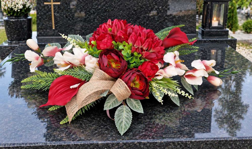 Stroik IKEBANA kompozycja kwiatowa na grób Z126