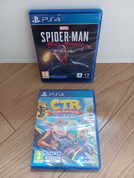 Spider-Man miles morales + Crash Team Racing nitro fueled, PS4 PlayStation 4 (aceito retoma de jogos PS1 PS2 e PS3)