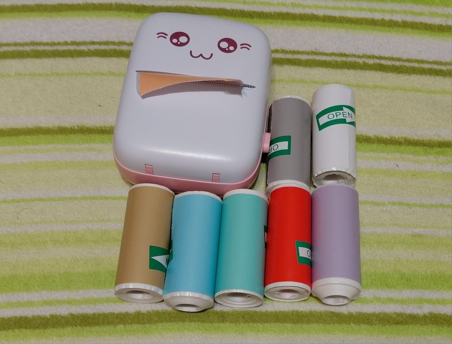 Міні термопринтер з набором паперу для друку