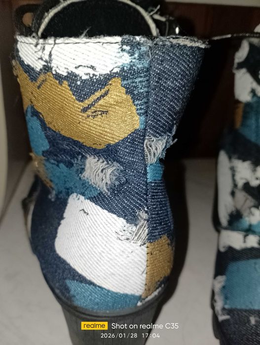 Unikatowe botki damskie 25,5 cm wkladka