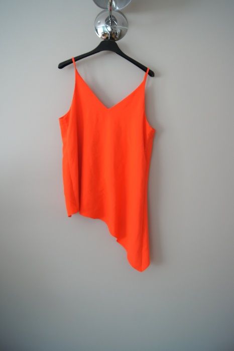 river island 38 M pomarańczowa pomaranczowa asymetryczna bluzka prosta
