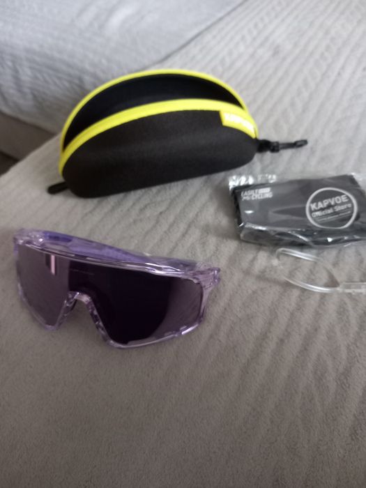 CAPVOE sportowe okulary gogle fiolet komplet z etui