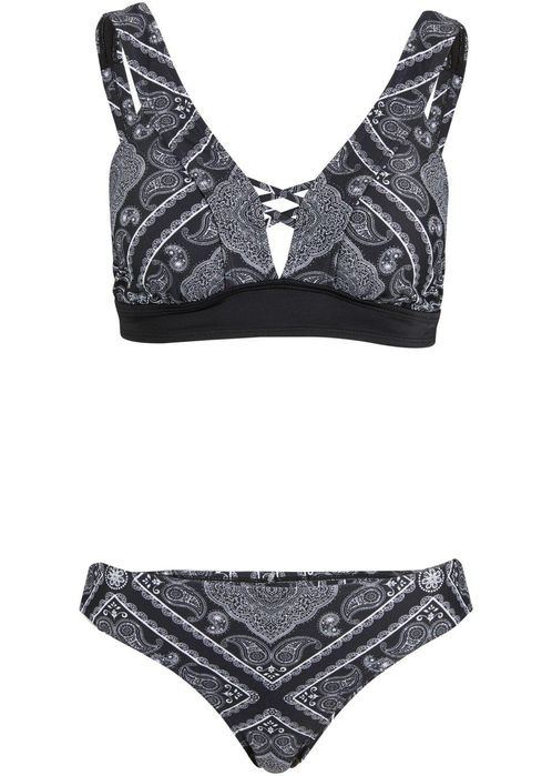 B.P.C bikini bralette czarne we wzory 38.