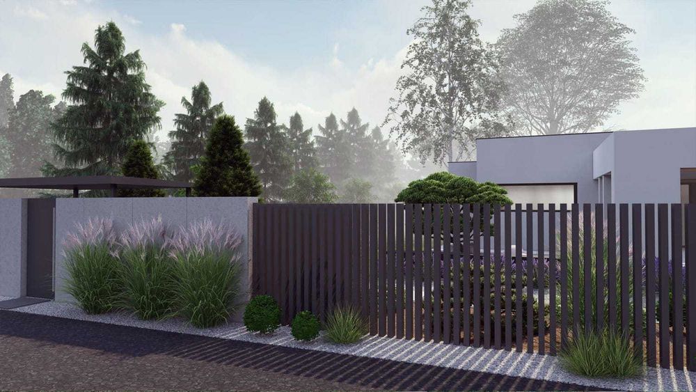 Mur ogrodzeniowy | nowoczesne ogrodzenie | elka ogrodzeniowa