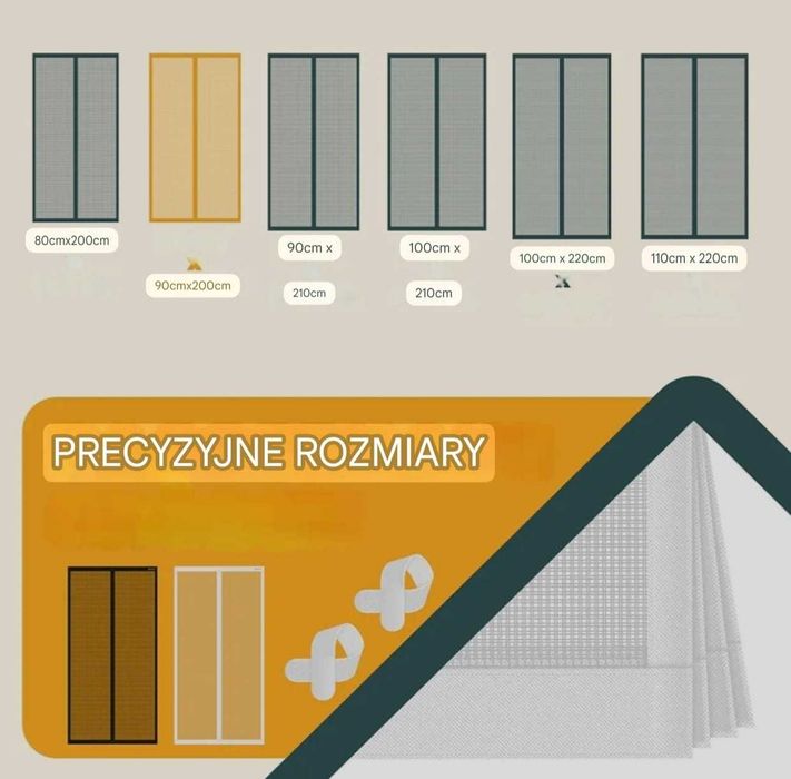 KESSER® Magnetyczna moskitiera na drzwi 90x200 cm - biała