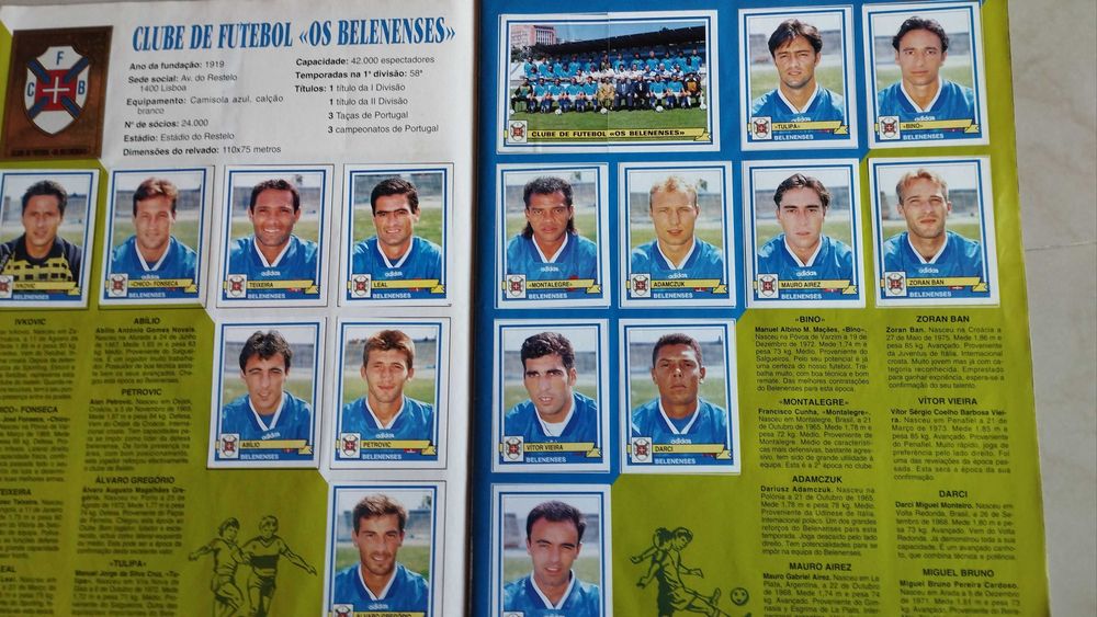 Caderneta cromos estrelas do campeonato