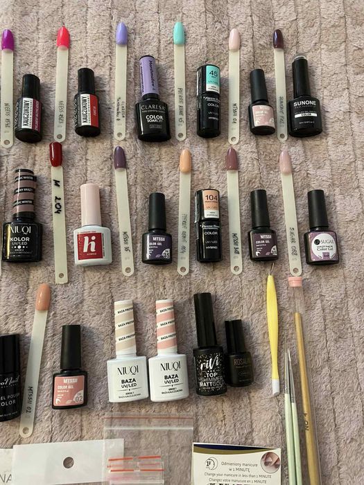 Lakiery do paznokci - zestaw lakiery hybrydowe + akcesoria