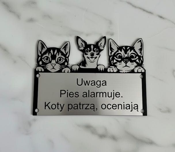Tabliczka grawerowana uwaga pies adres numer domu