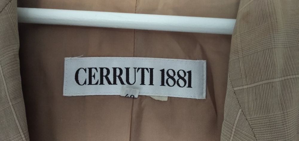 Perełka vintage Cerruti 1880 marynarka retro beżowa krótka 40 42