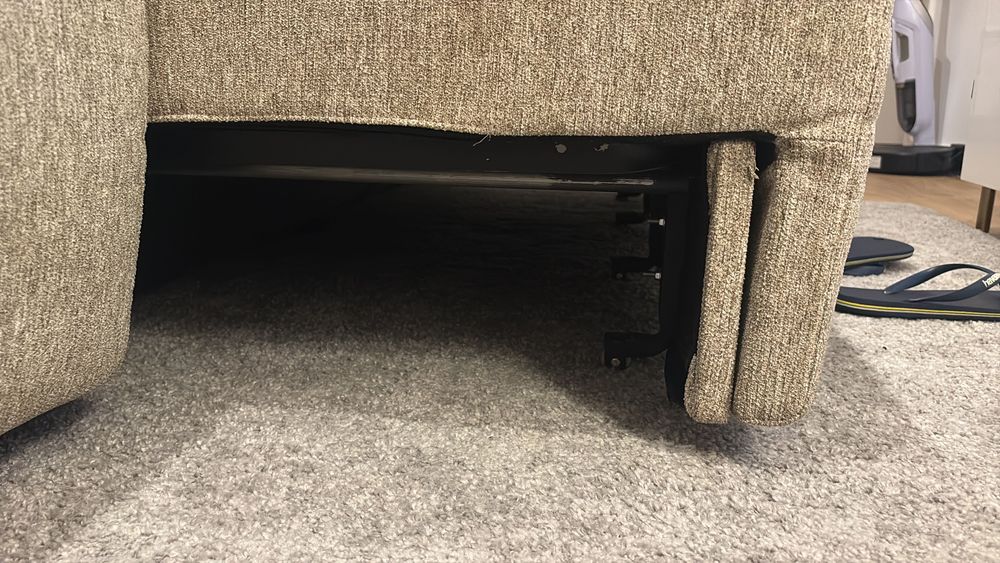 Sofá Bege Chaise Longue 3 lugares