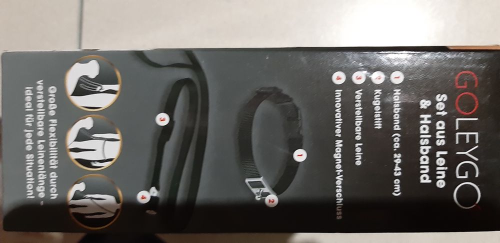 Smycz + obroża z Magnetycznym zapięcie S/M