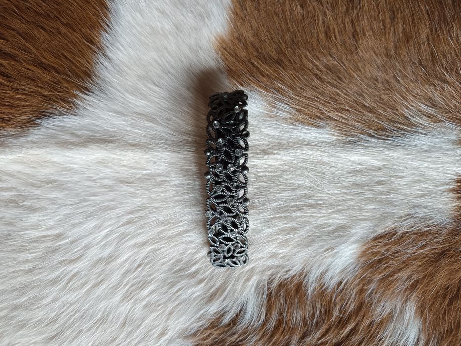 Spinka do włosów, kolor srebra, cyrkonie