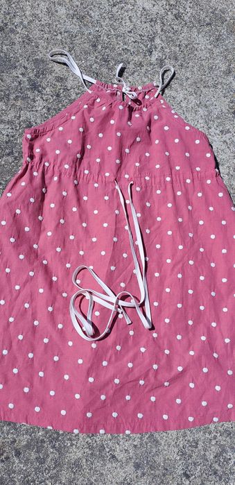 Vestido rosa bolinhas 8 anos
