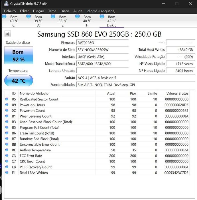 SSD 256 SATA 2,5 Samsung EVO