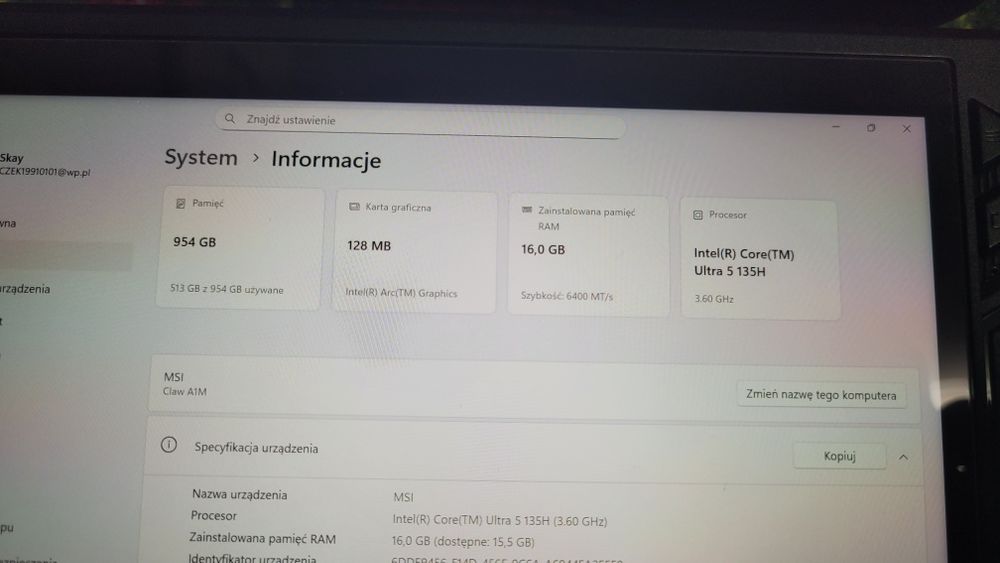 MSI CLAW  konsola do gier z Win11