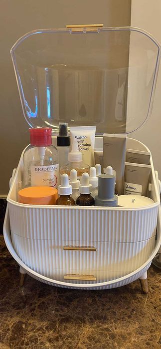 Organizer do kosmetyków, kuferek zamykany akcesoria makijaż